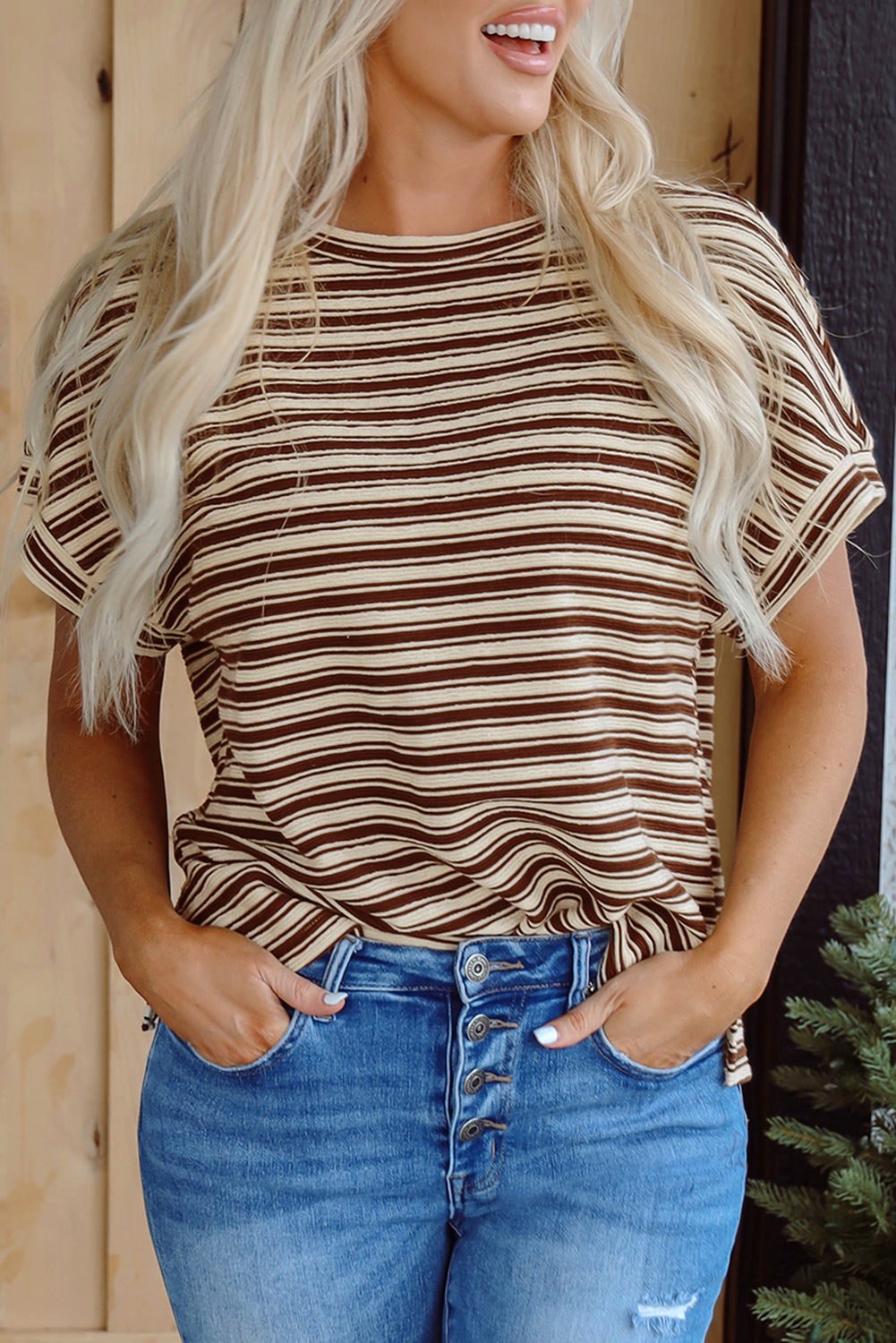Brown Stripe Tee