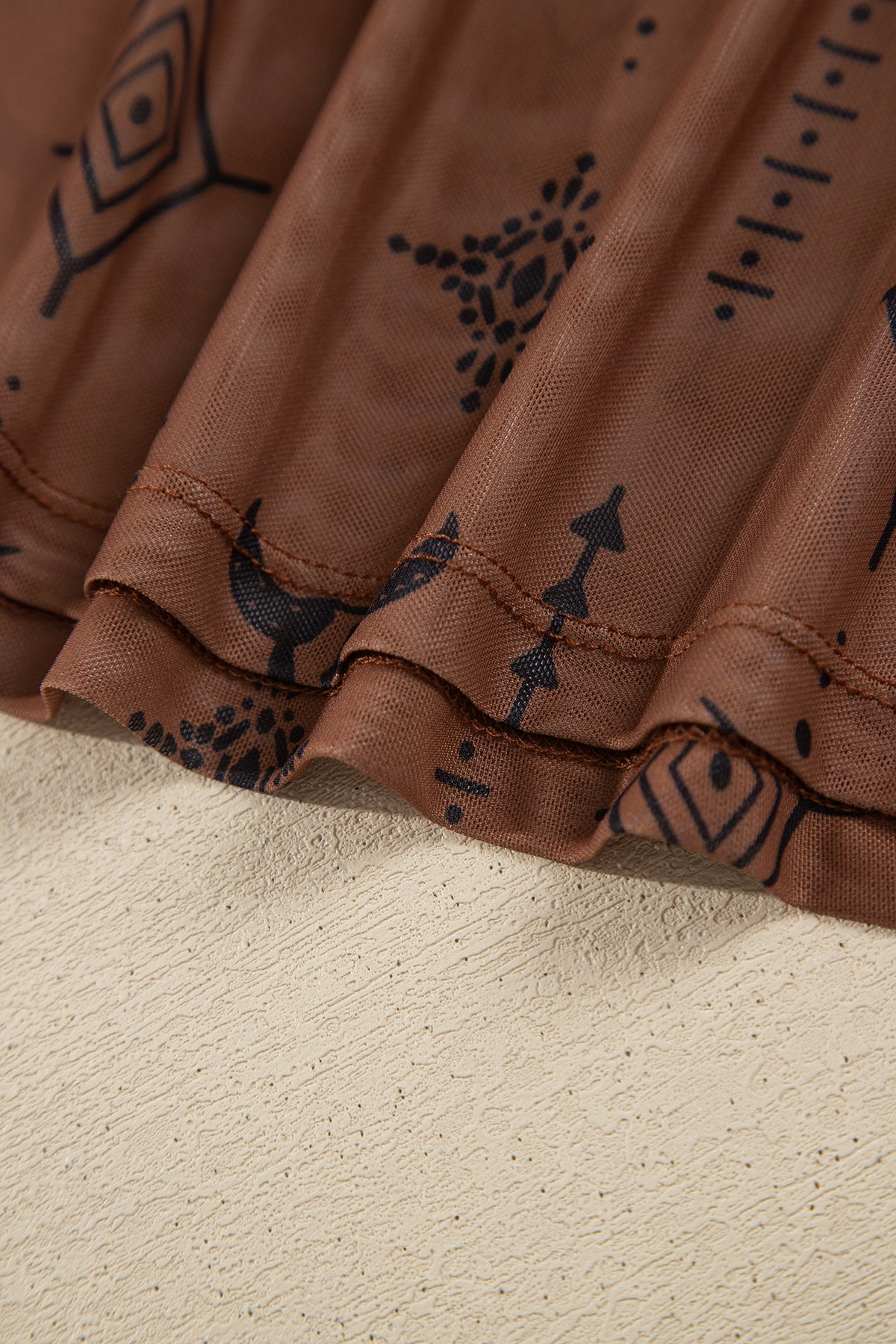 Chestnut Retro Western Print Sheath Top