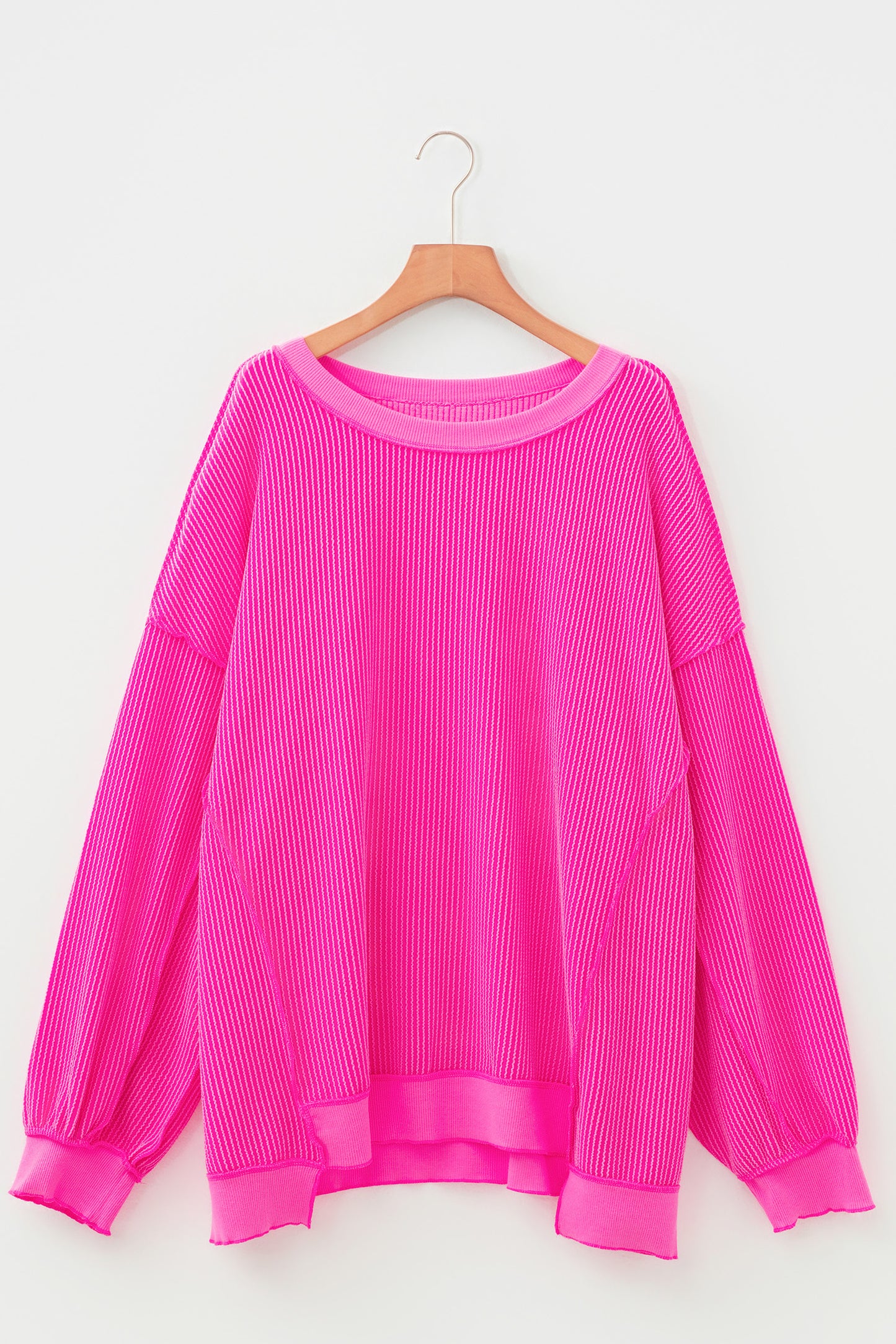 Rose Two Tone Plus Size Twisted Rib Top