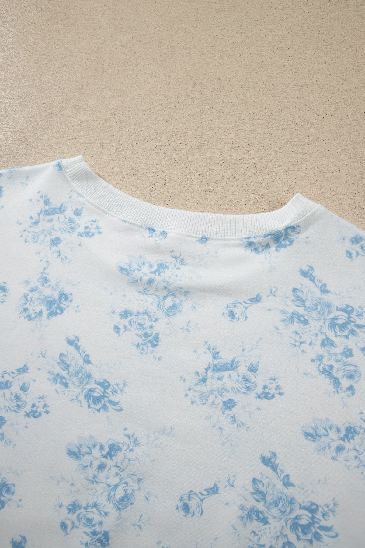 Blue Floral Print 2pcs Set