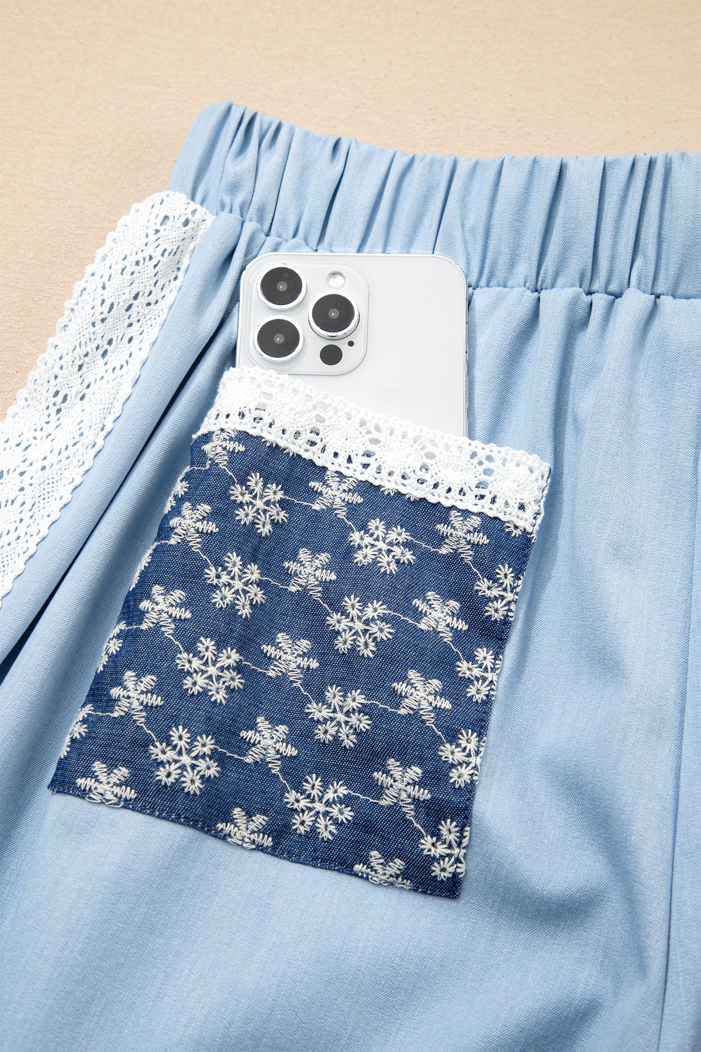 Beau Blue Lace Slouchy Pants