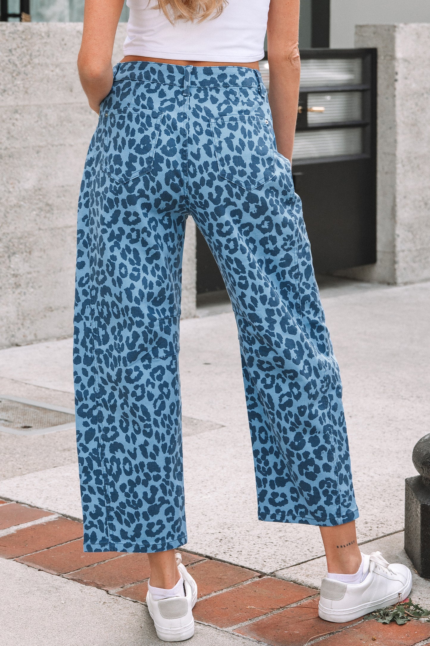 Sky Blue Leopard Jeans