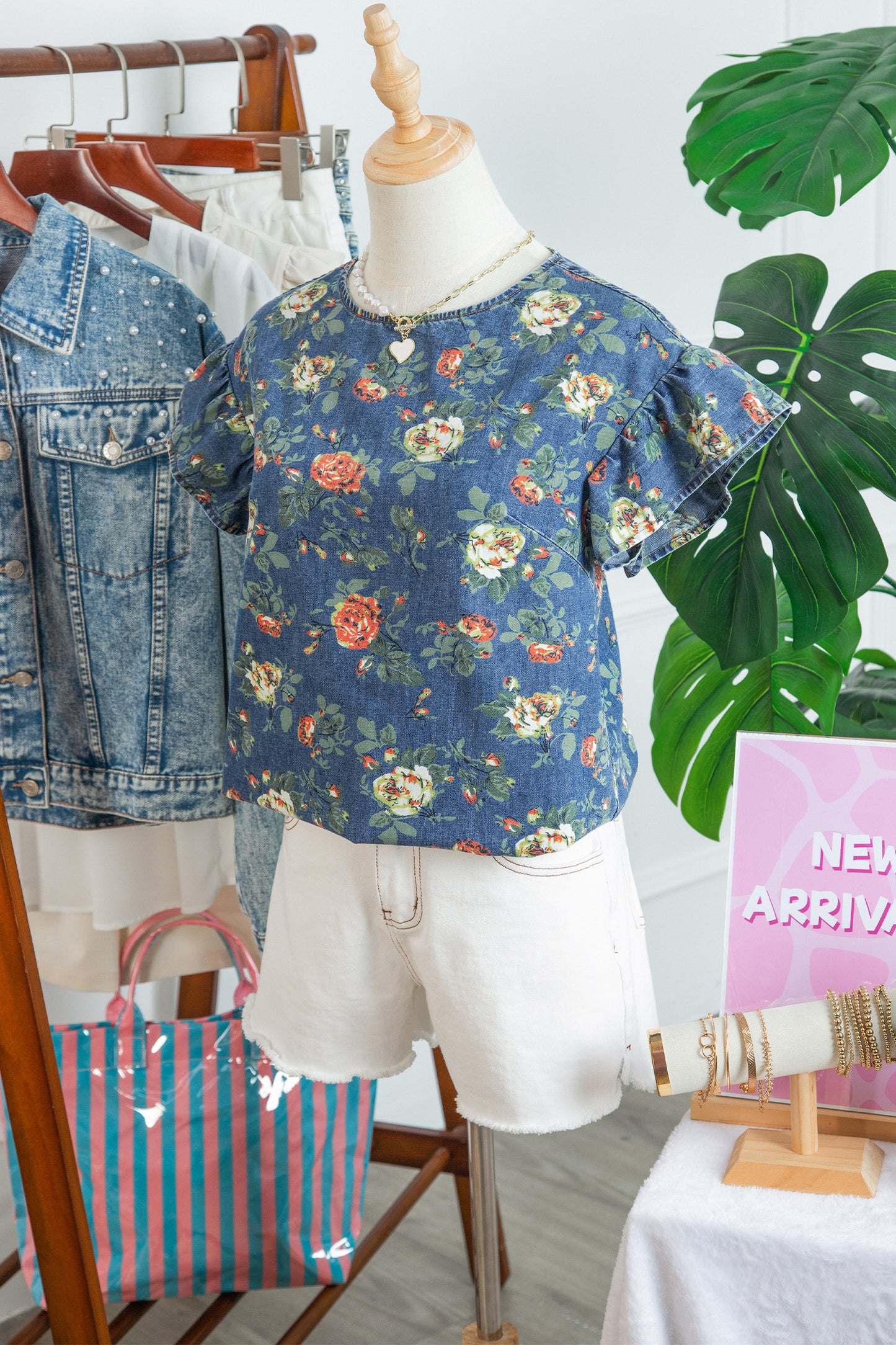 Denim sweetheart Top