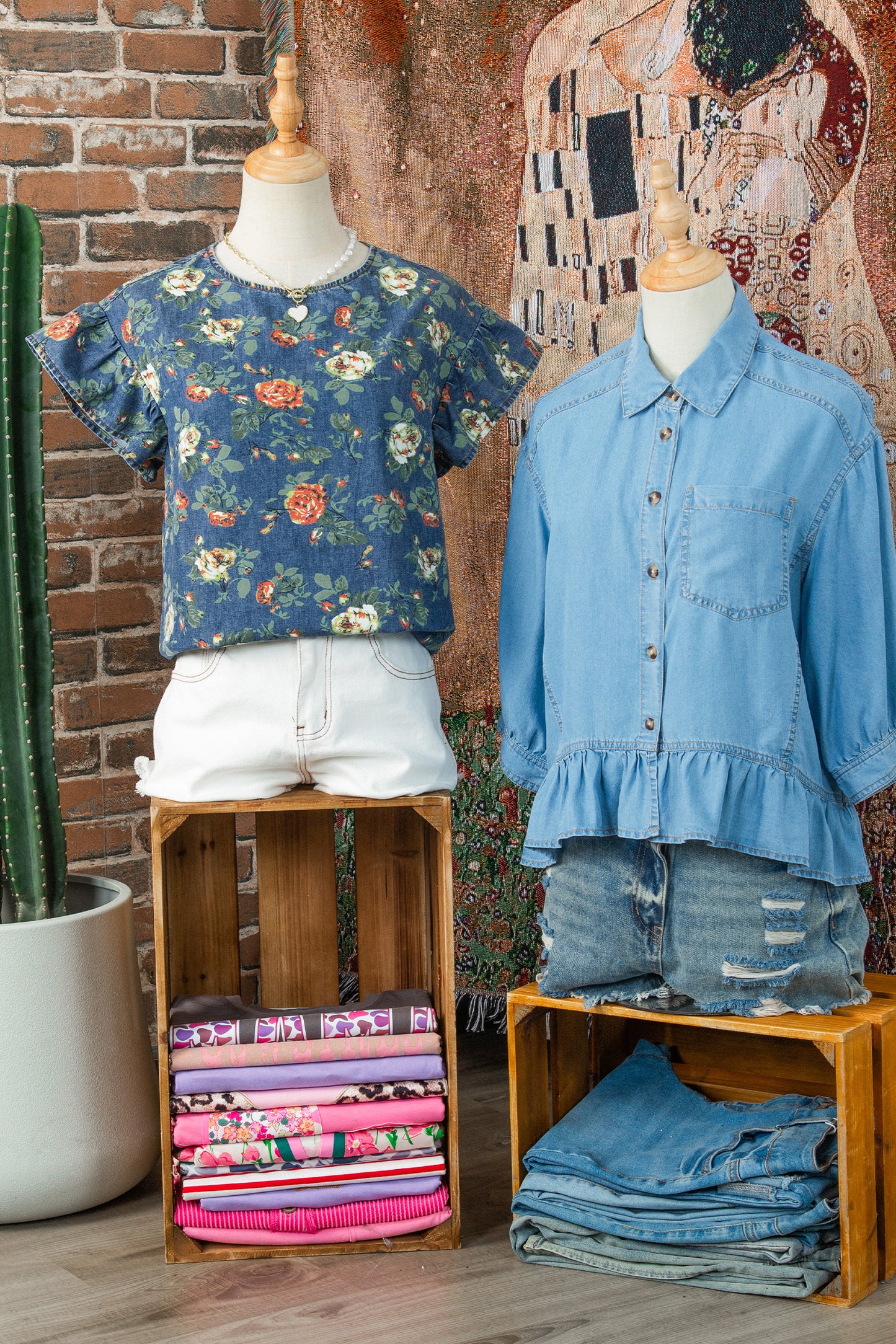 Denim sweetheart Top