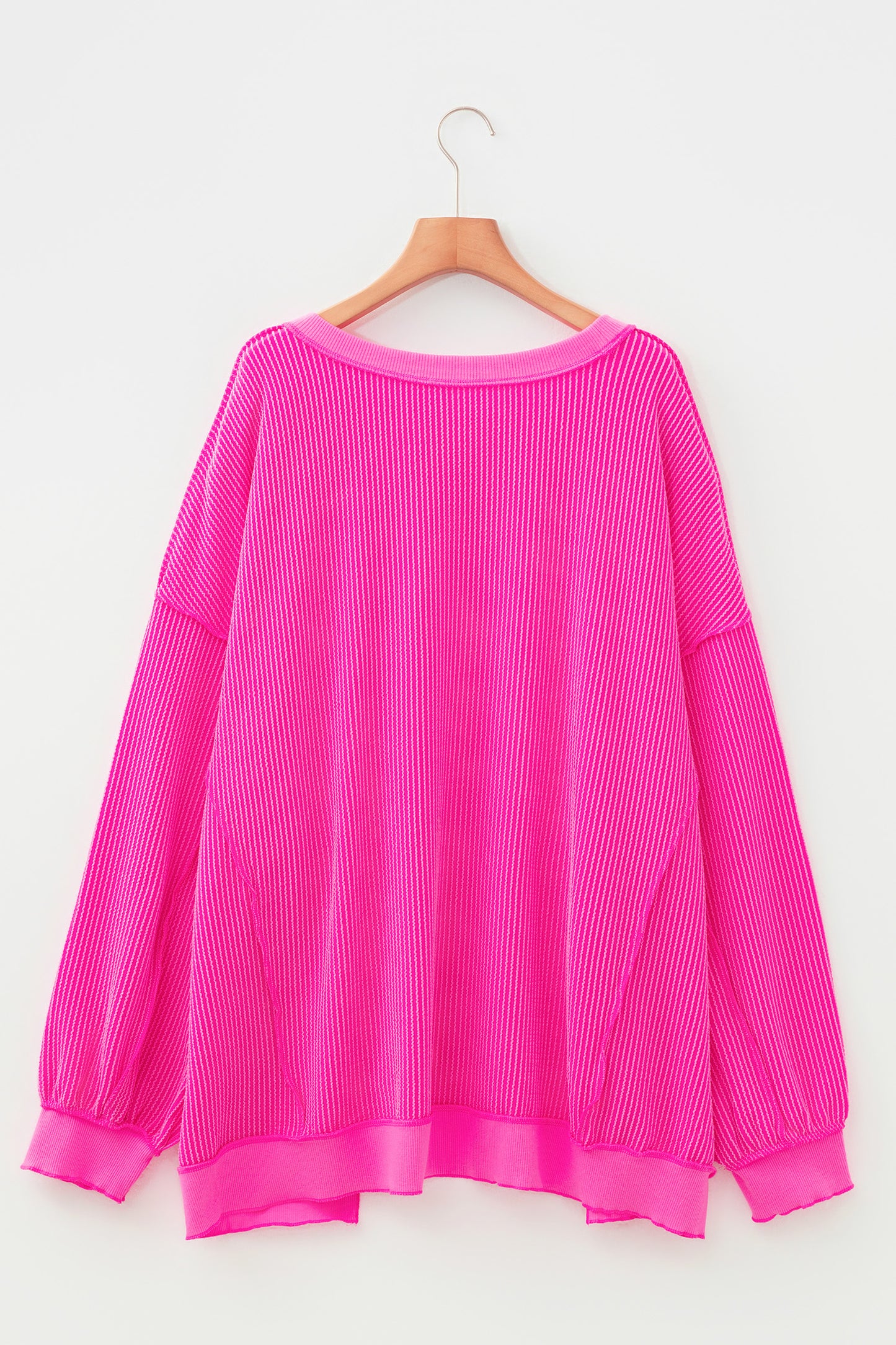 Rose Two Tone Plus Size Twisted Rib Top