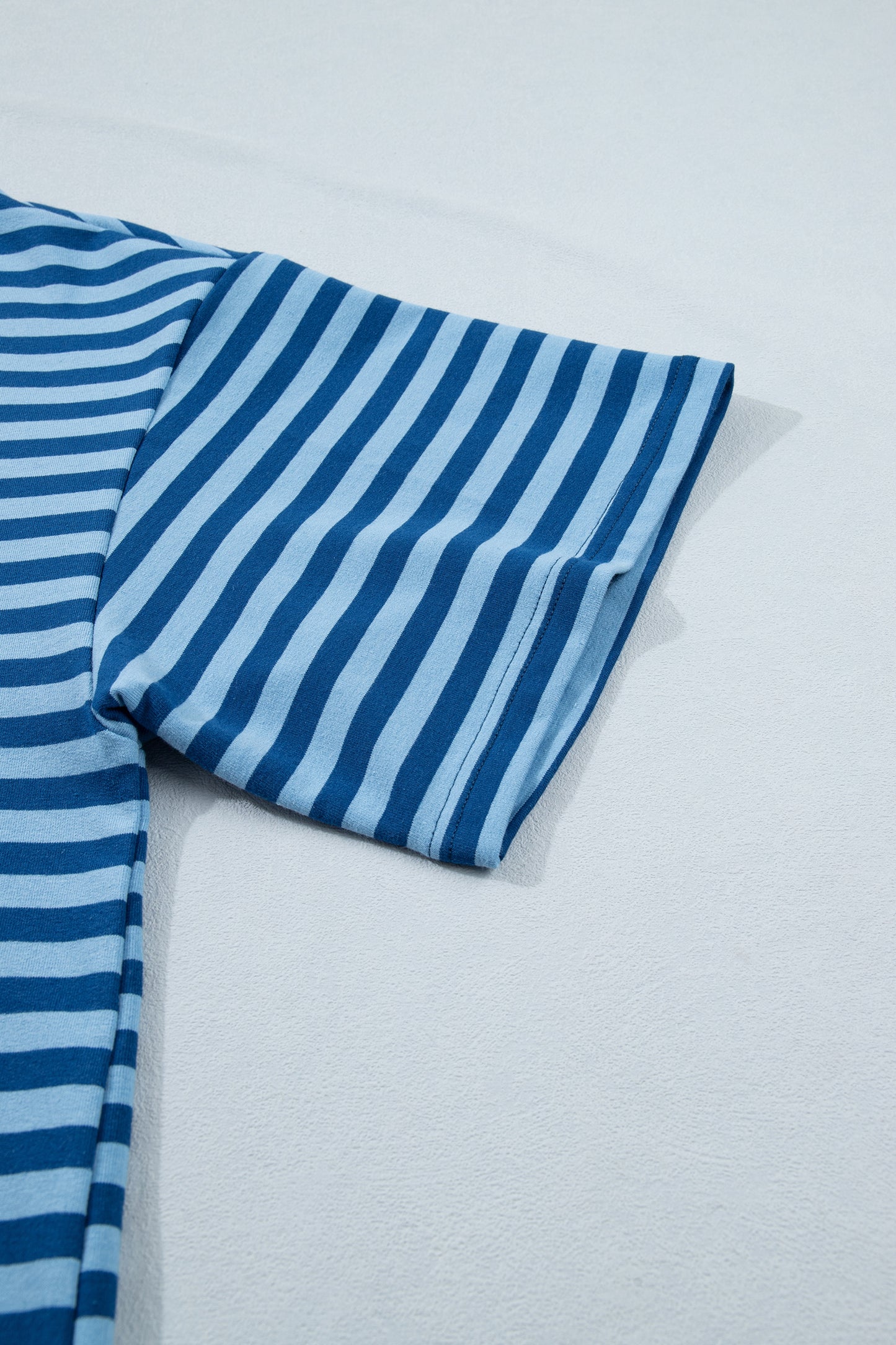 Blue Stripe Plus Size Shorts Set
