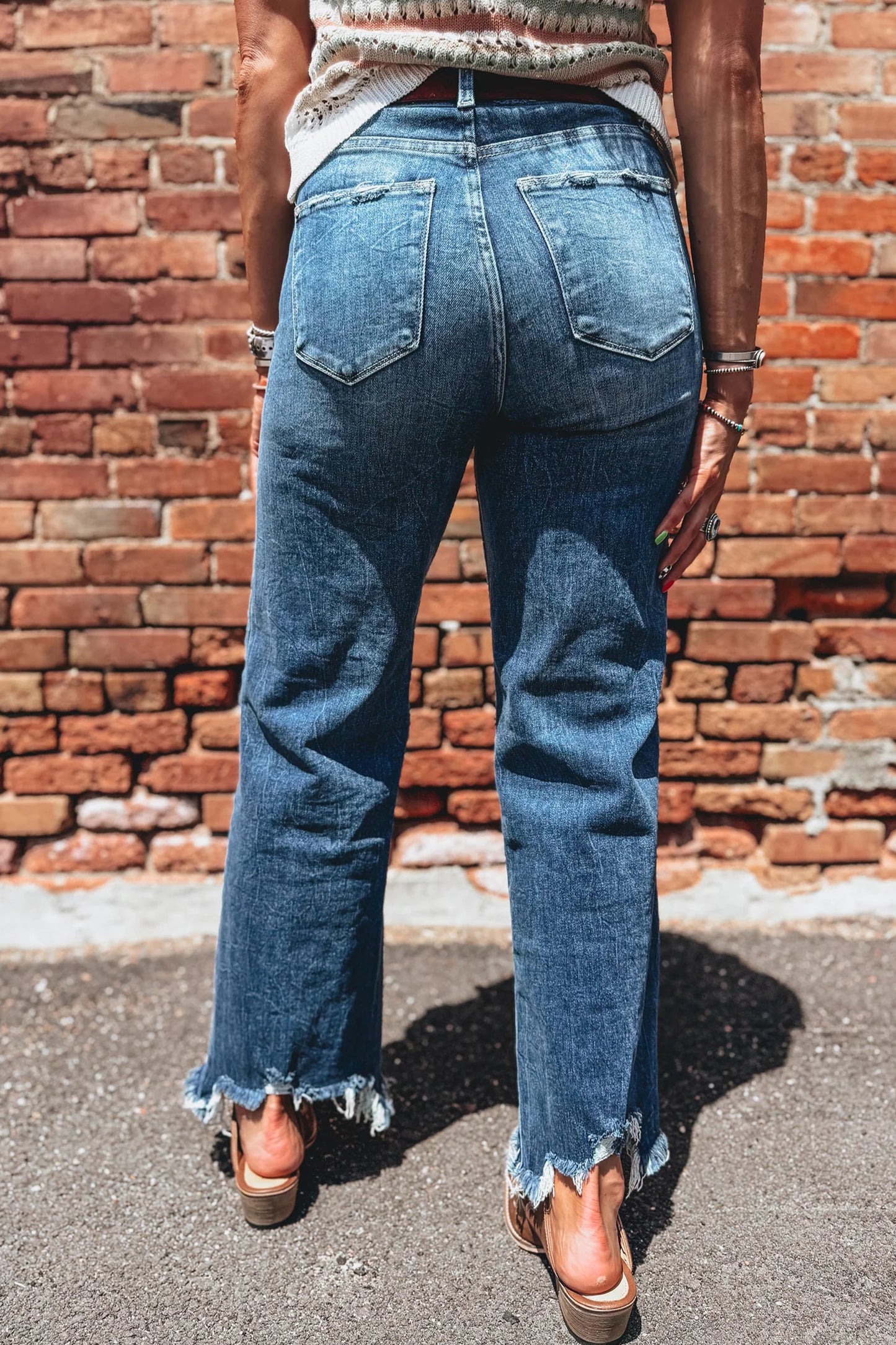 Ashleigh Blue High Waist Frayed Hem Flare Jeans