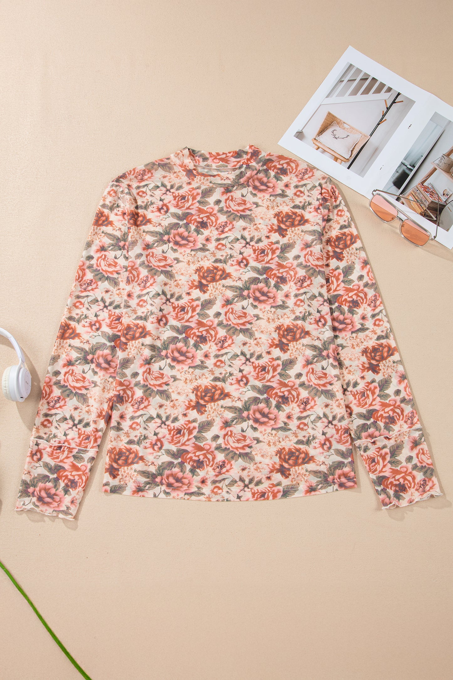 Floral plus Long Sleeve Top