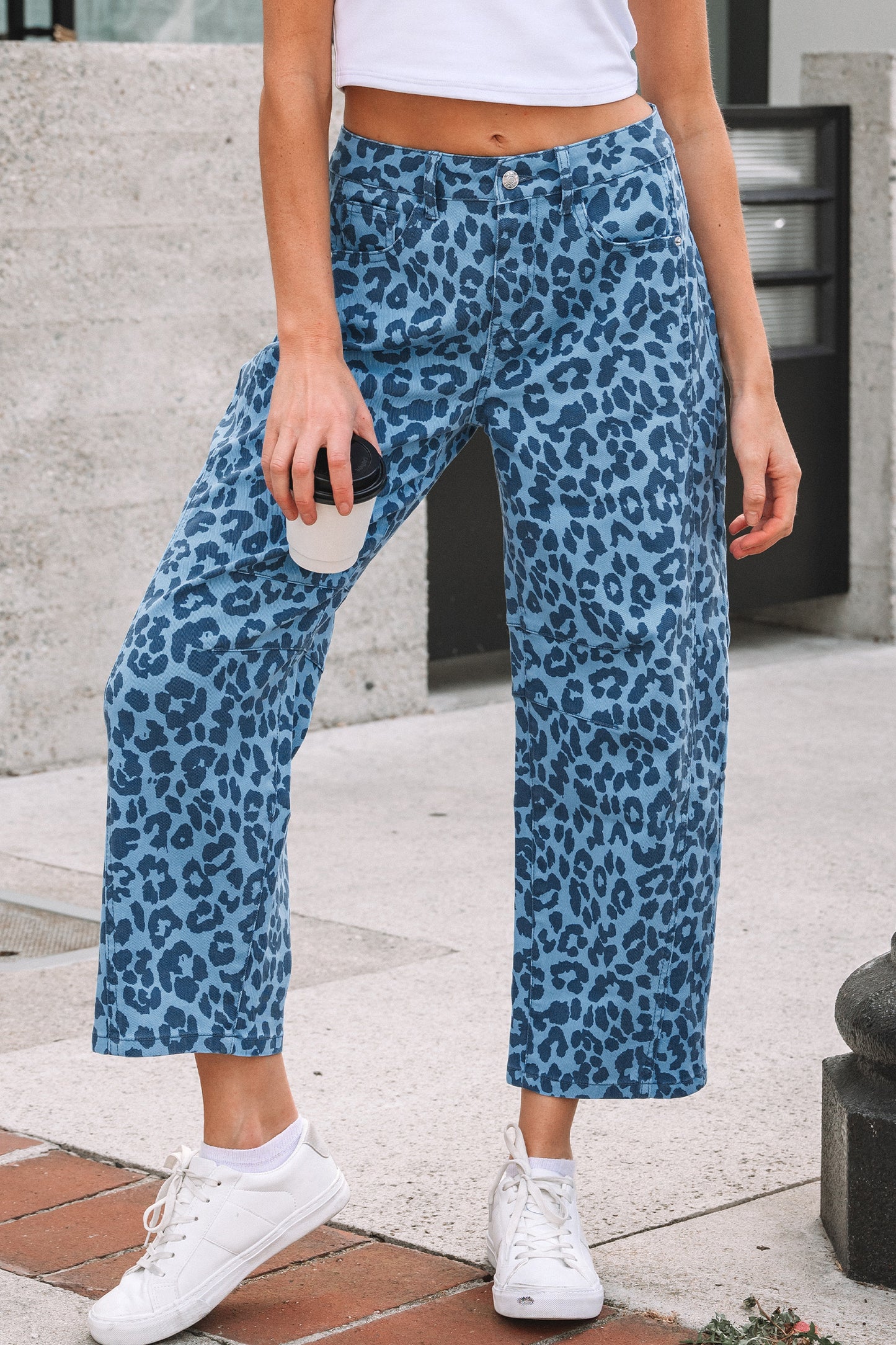 Sky Blue Leopard Jeans
