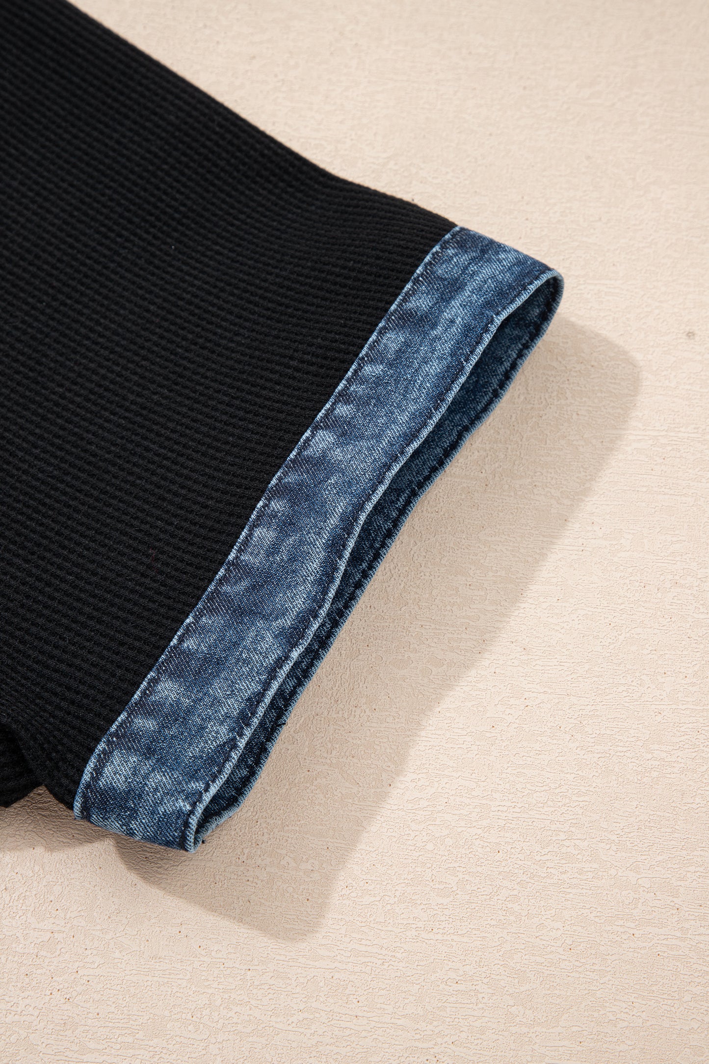 Black Denim Patchwork Tee